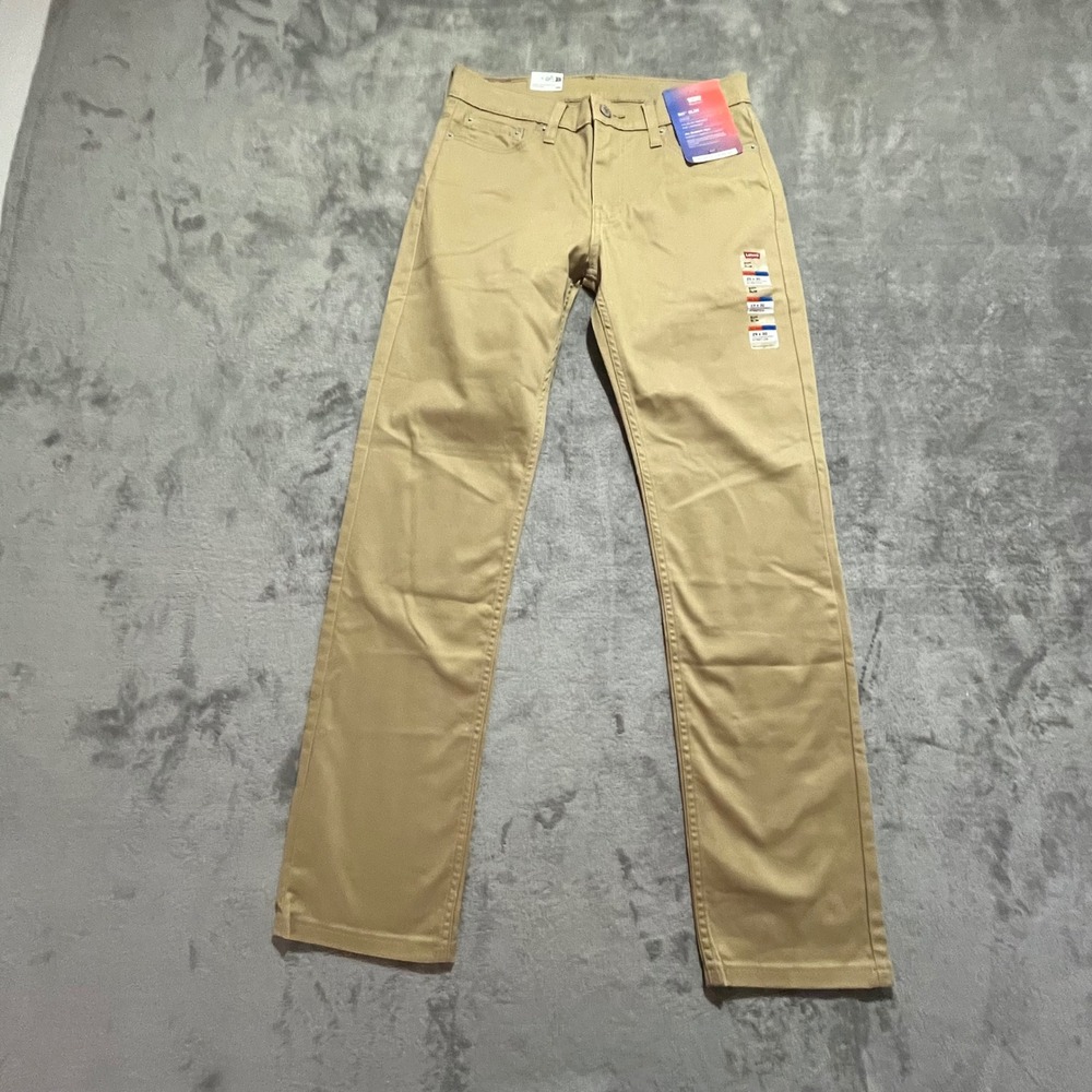 Levi's 511 Slim Fit Pants Mens 29x30 Khaki Tan Twill Chino Trousers NWT